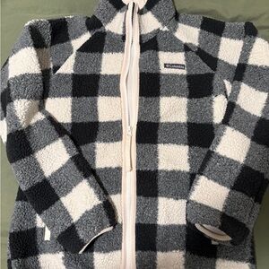 Women’s Columbia Black and White Plaid Jacket size small